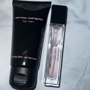 Narciso Rodriguez FOR HER travel fragrance and lotion bundle NEW